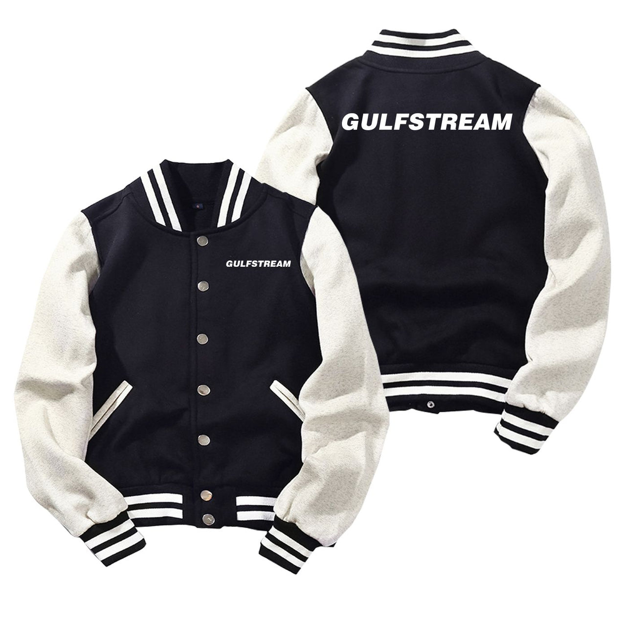 Gulfstream & Text Designed Baseball Style Jackets