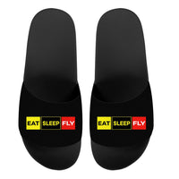 Thumbnail for Eat Sleep Fly (Colourful) Designed Sport Slippers