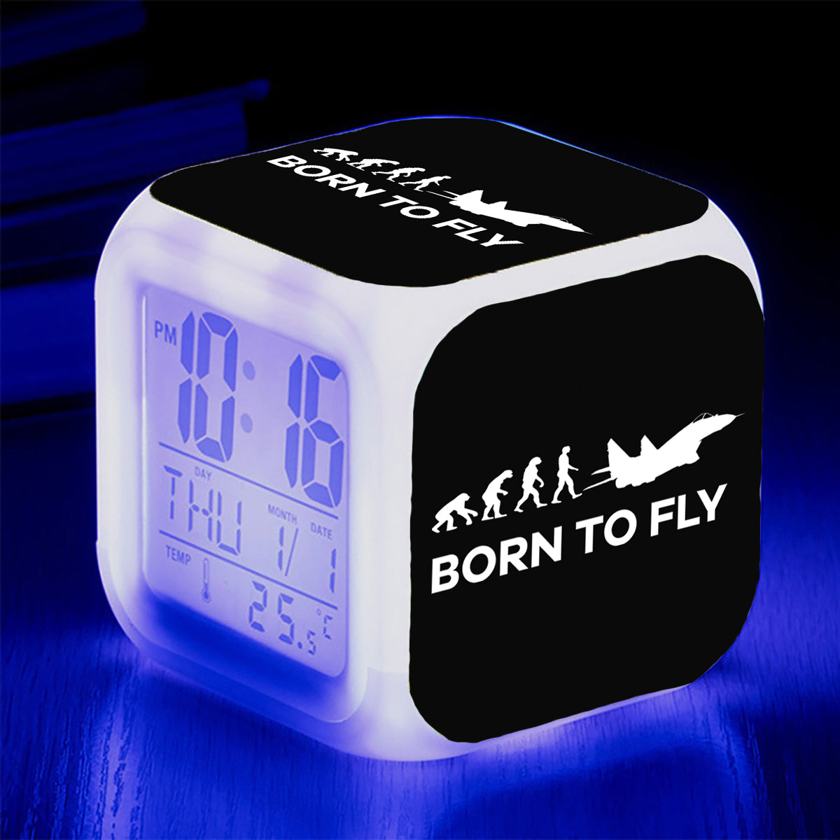 Born To Fly Military Designed "7 Colour" Digital Alarm Clock