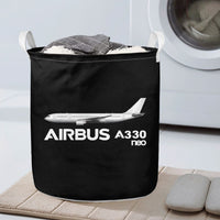 Thumbnail for The Airbus A330neo aviation design on durable fabric with reinforced handles laundry basket.