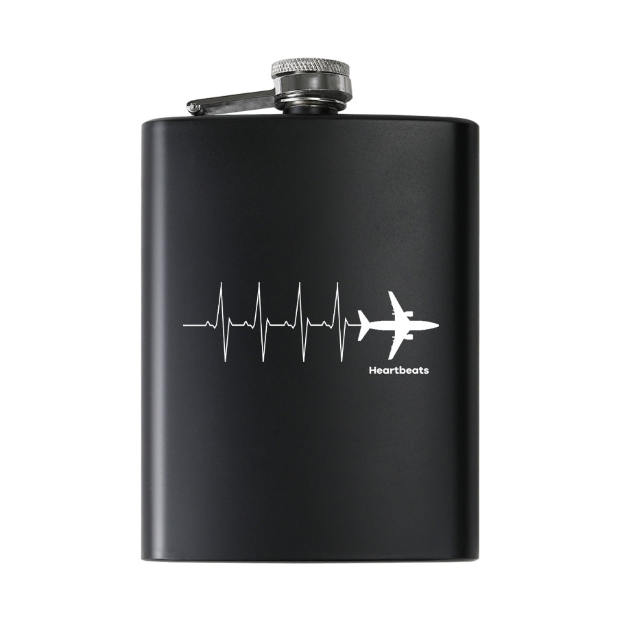 Aviation Heartbeats Designed Stainless Steel Hip Flasks