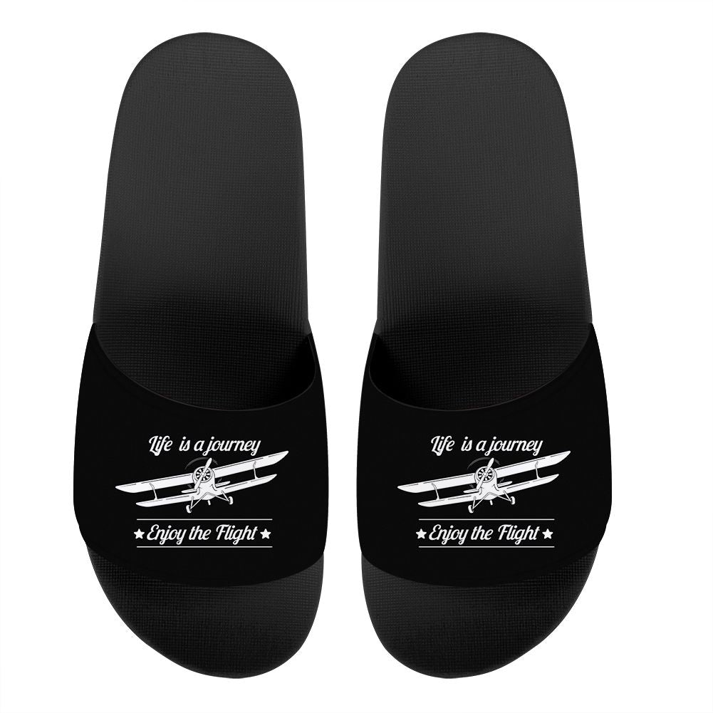 Life is a journey Enjoy the Flight Designed Sport Slippers