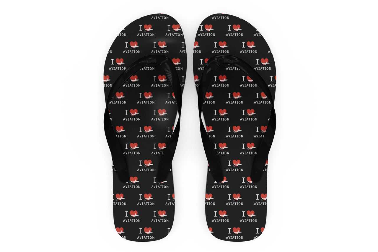I Love Aviation Designed Slippers (Flip Flops)