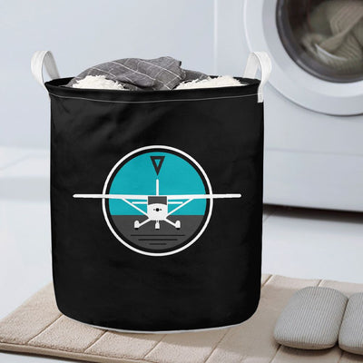 Cessna & Gyro aviation design on durable fabric with reinforced handles laundry basket.