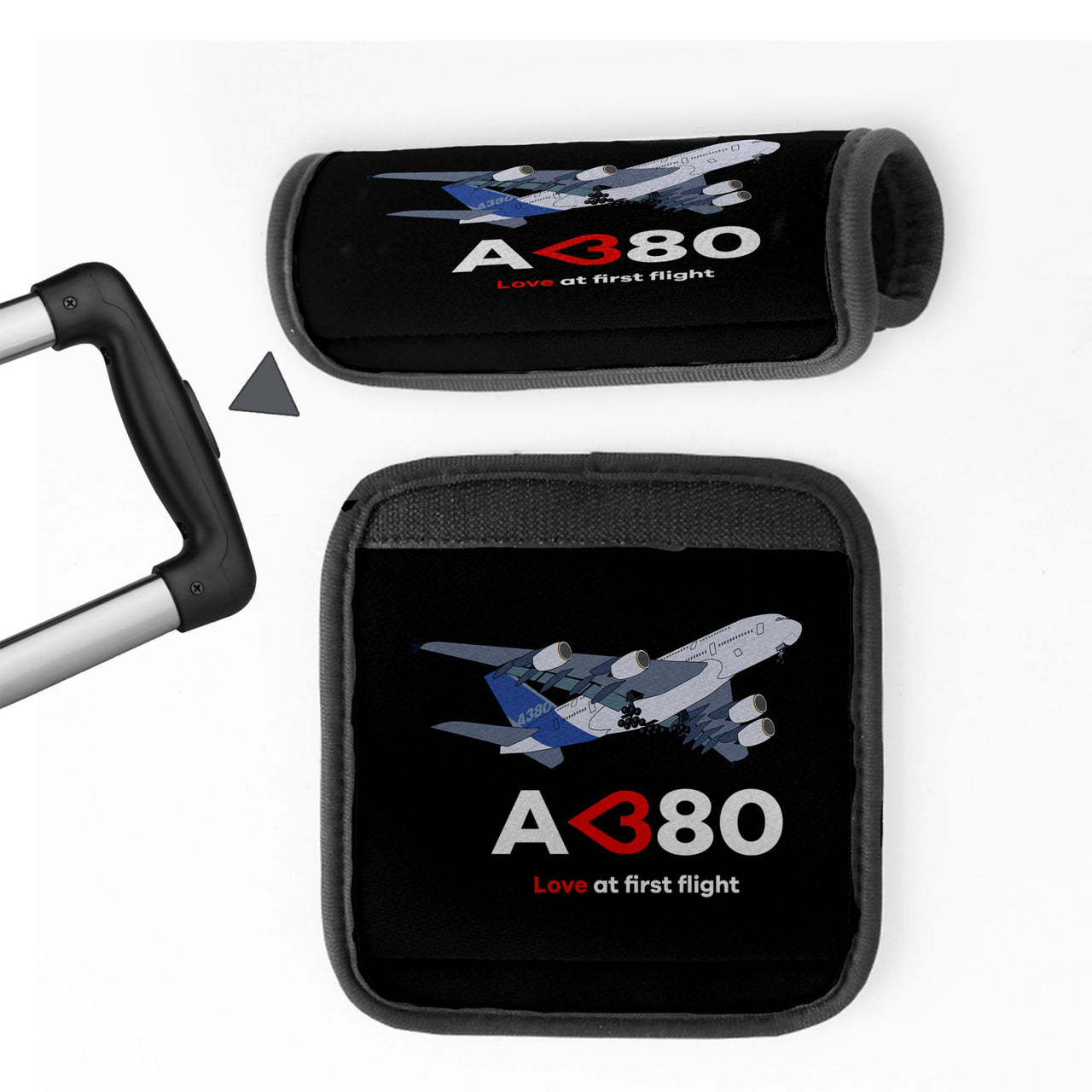 Airbus A380 Love at first flight Designed Neoprene Luggage Handle Covers