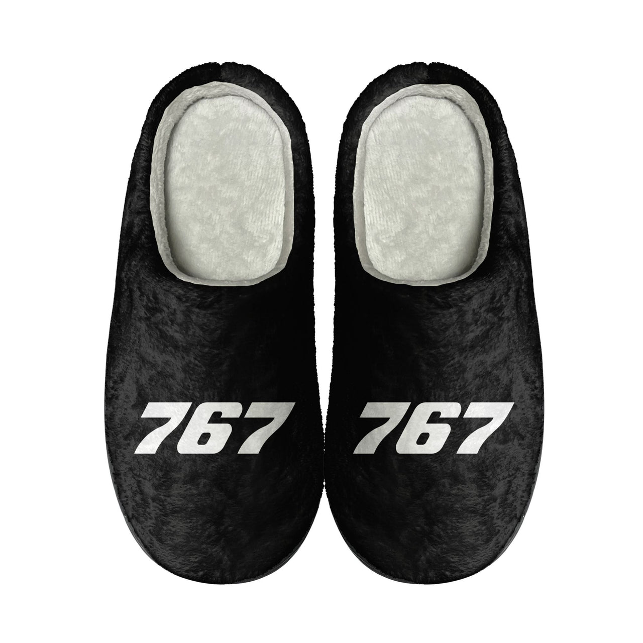 767 Flat Text Designed Cotton Slippers