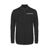Thumbnail for Gulfstream & Text Designed Long Sleeve Polo T-Shirts