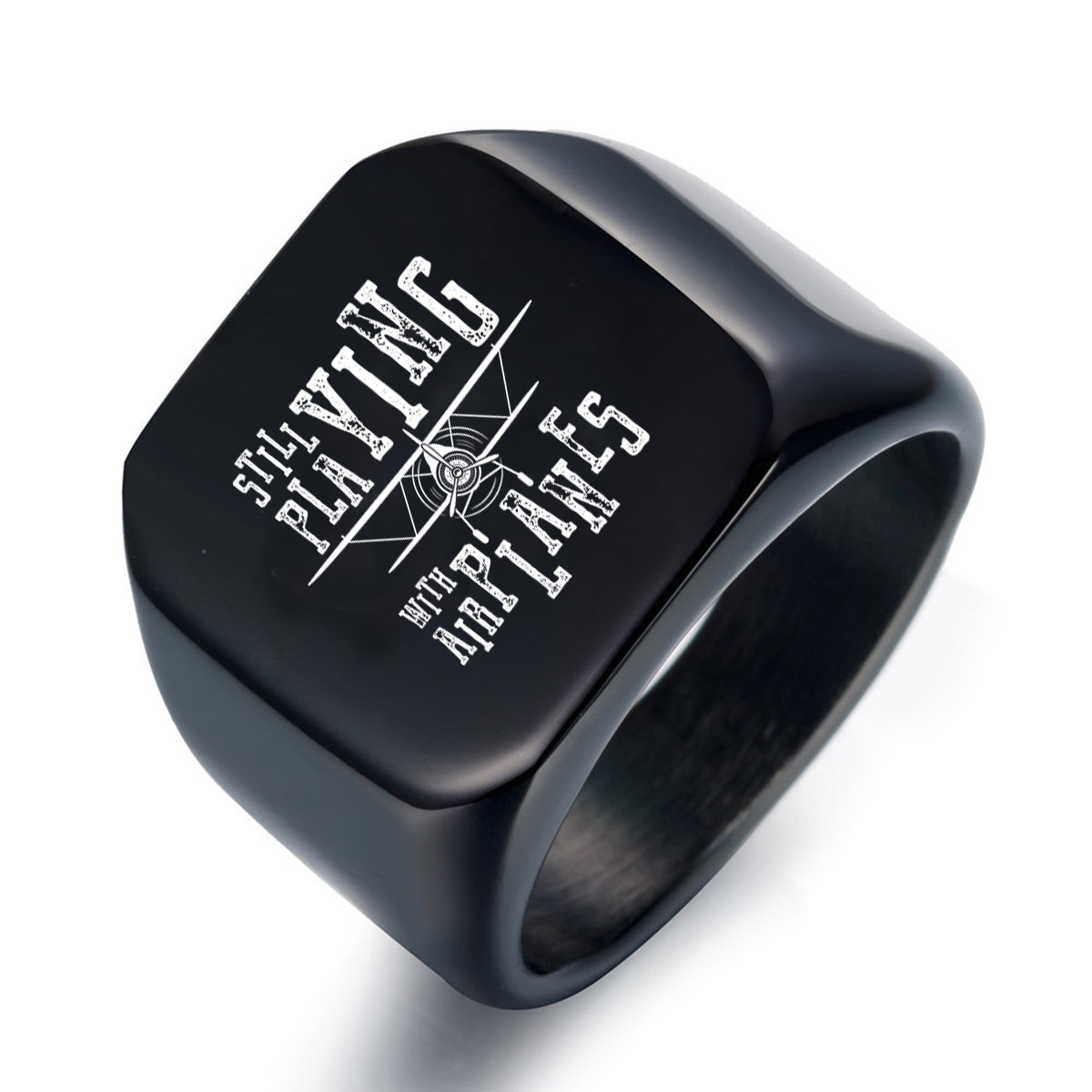 Still Playing With Airplanes Designed Men Rings