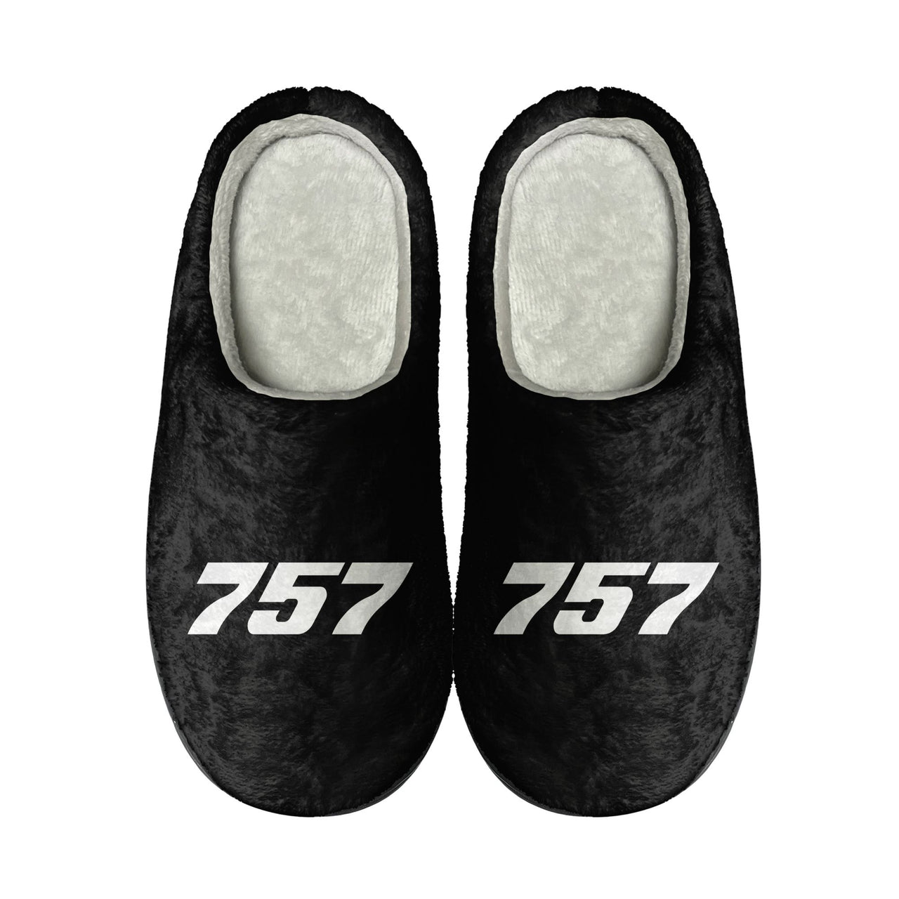 757 Flat Text Designed Cotton Slippers