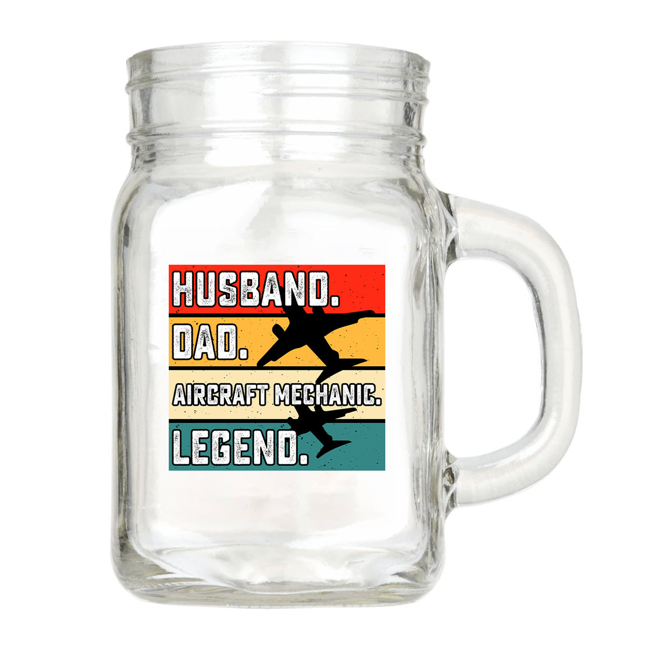 Husband & Dad & Aircraft Mechanic & Legend Designed Cocktail Glasses