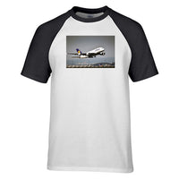 Thumbnail for Departing Lufthansa A380 Designed Raglan T-Shirts