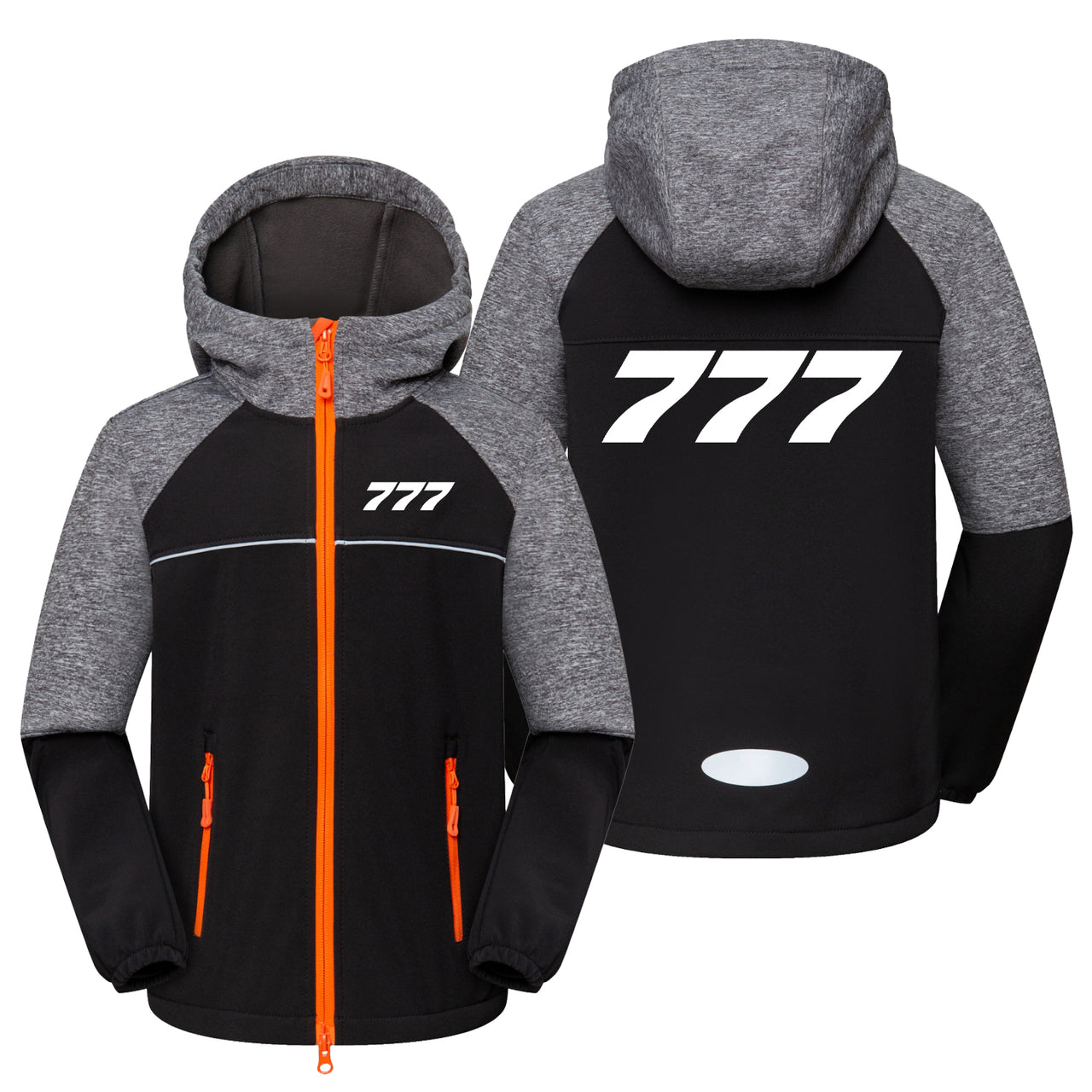 777 Flat Text Designed Children Polar Style Jackets