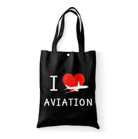 Thumbnail for I Love Aviation Designed Tote Bags