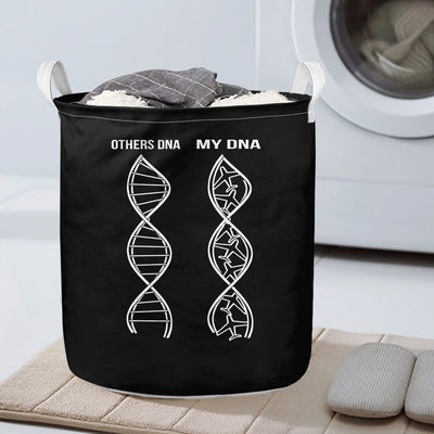 Aviation DNA aviation design on durable fabric with reinforced handles laundry basket.