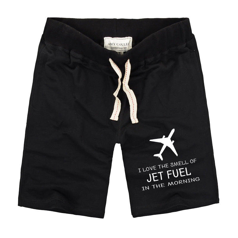 I Love The Smell Of Jet Fuel In The Morning Designed Cotton Shorts