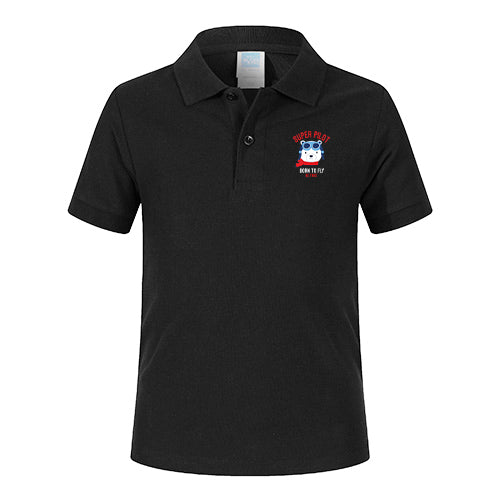 Super Pilot - Born To Fly Designed Children Polo T-Shirts