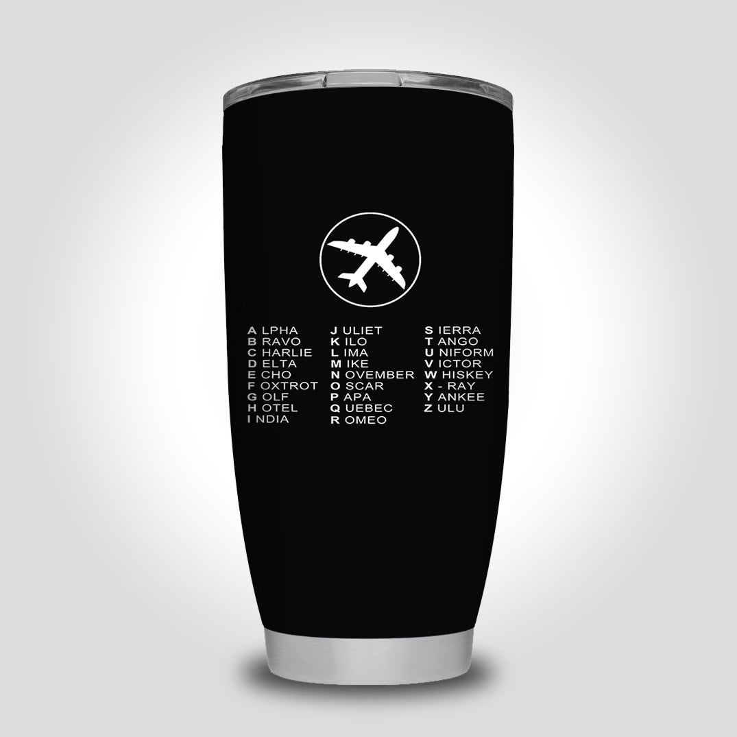 Aviation Alphabet 2 Designed Tumbler Travel Mugs