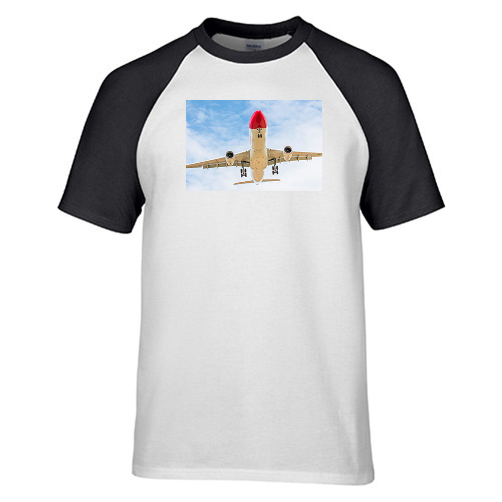 Beautiful Airbus A330 on Approach Designed Raglan T-Shirts