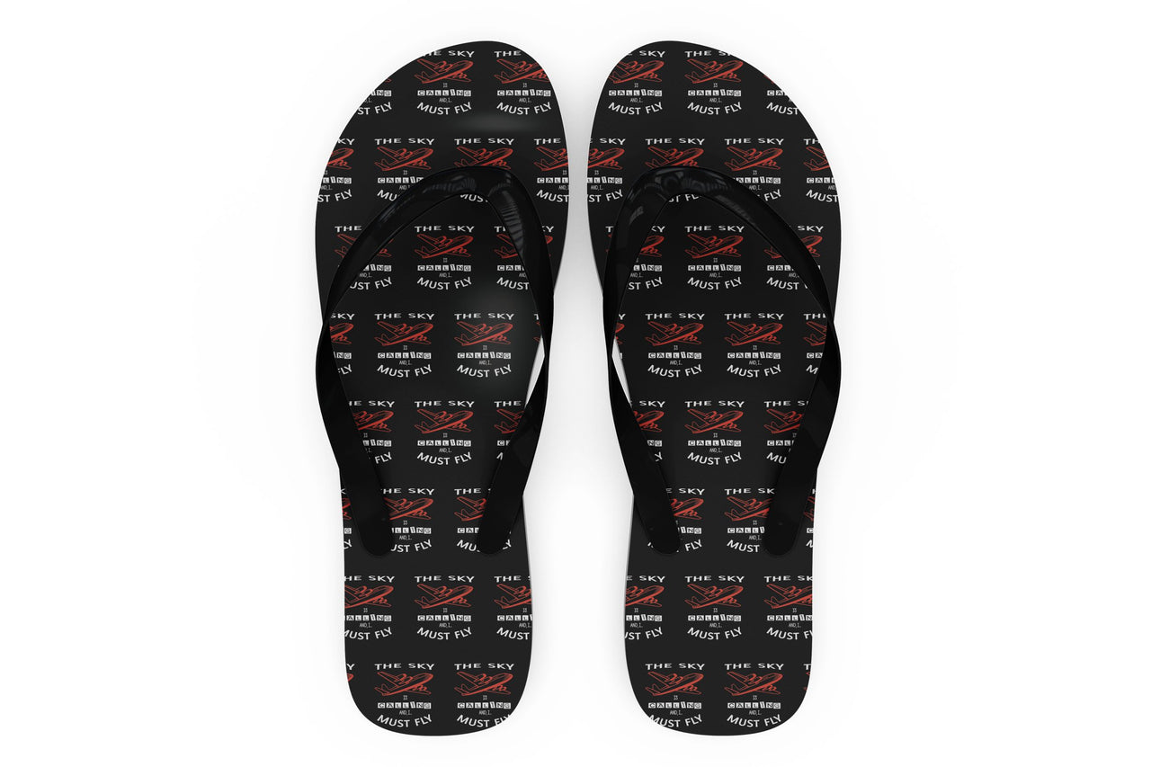 The Sky is Calling and I Must Fly Designed Slippers (Flip Flops)