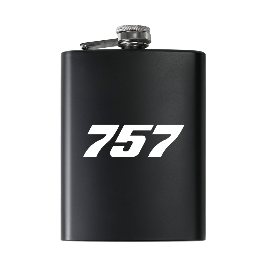 757 Flat Text Designed Stainless Steel Hip Flasks