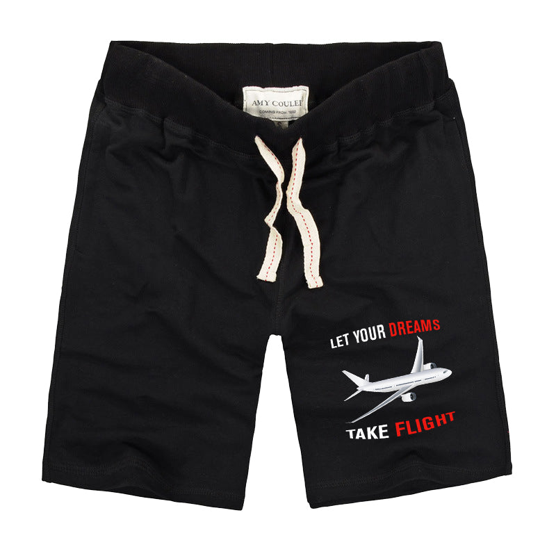 Let Your Dreams Take Flight Designed Cotton Shorts