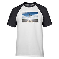 Thumbnail for Taking off Aircraft Designed Raglan T-Shirts