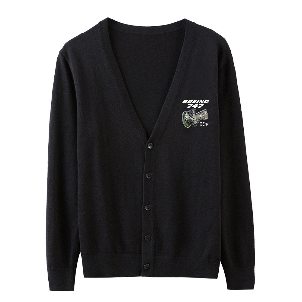 Boeing 747 & GENX Engine Designed Cardigan Sweaters