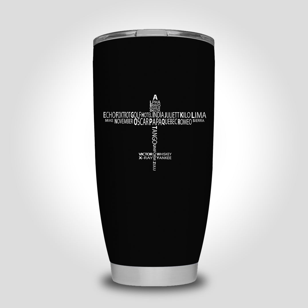 Propeller Shape Aviation Alphabet Designed Tumbler Travel Mugs