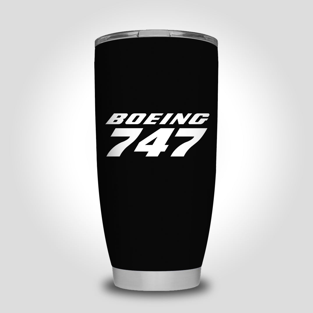 Boeing 747 & Text Designed Tumbler Travel Mugs