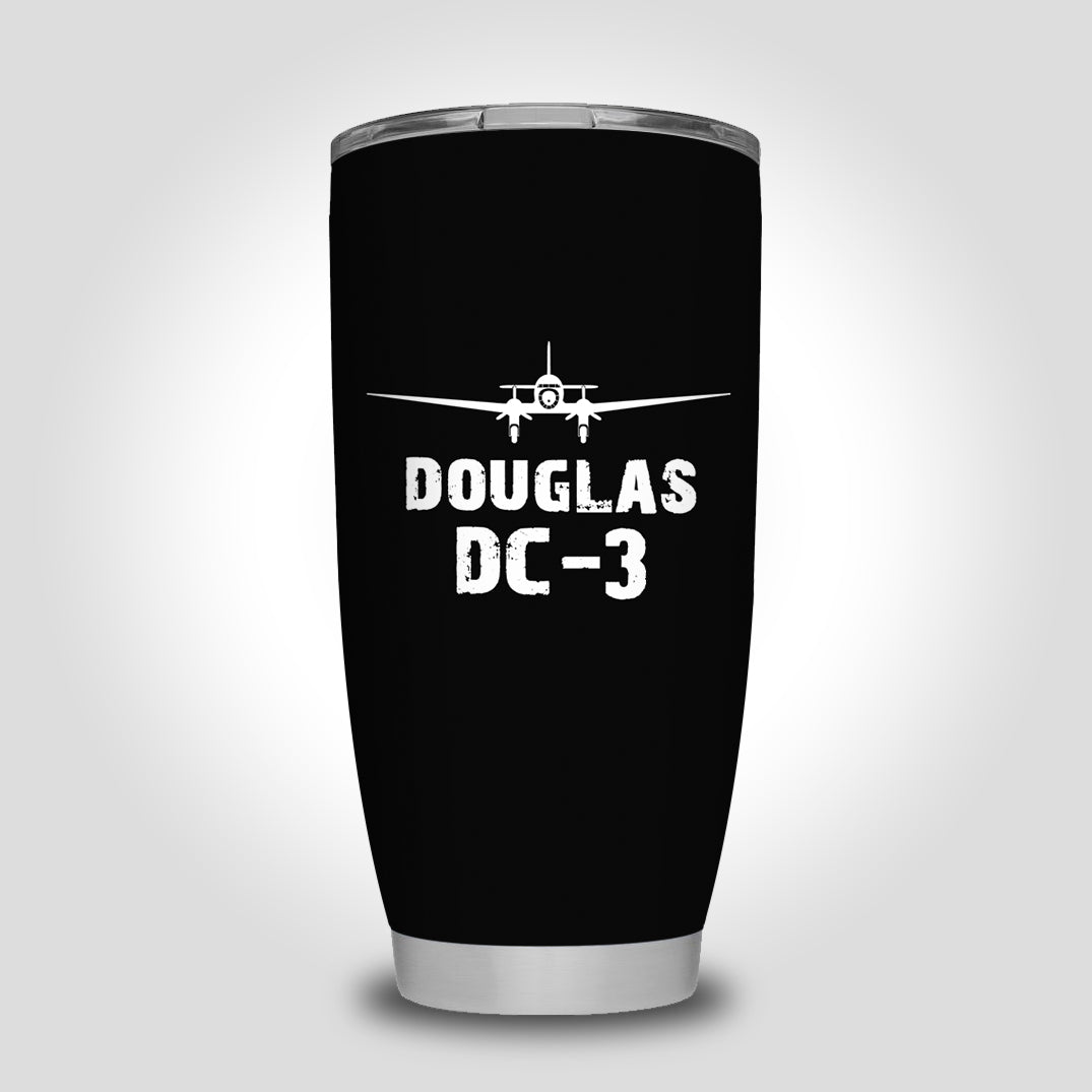 Douglas DC-3 & Plane Designed Tumbler Travel Mugs