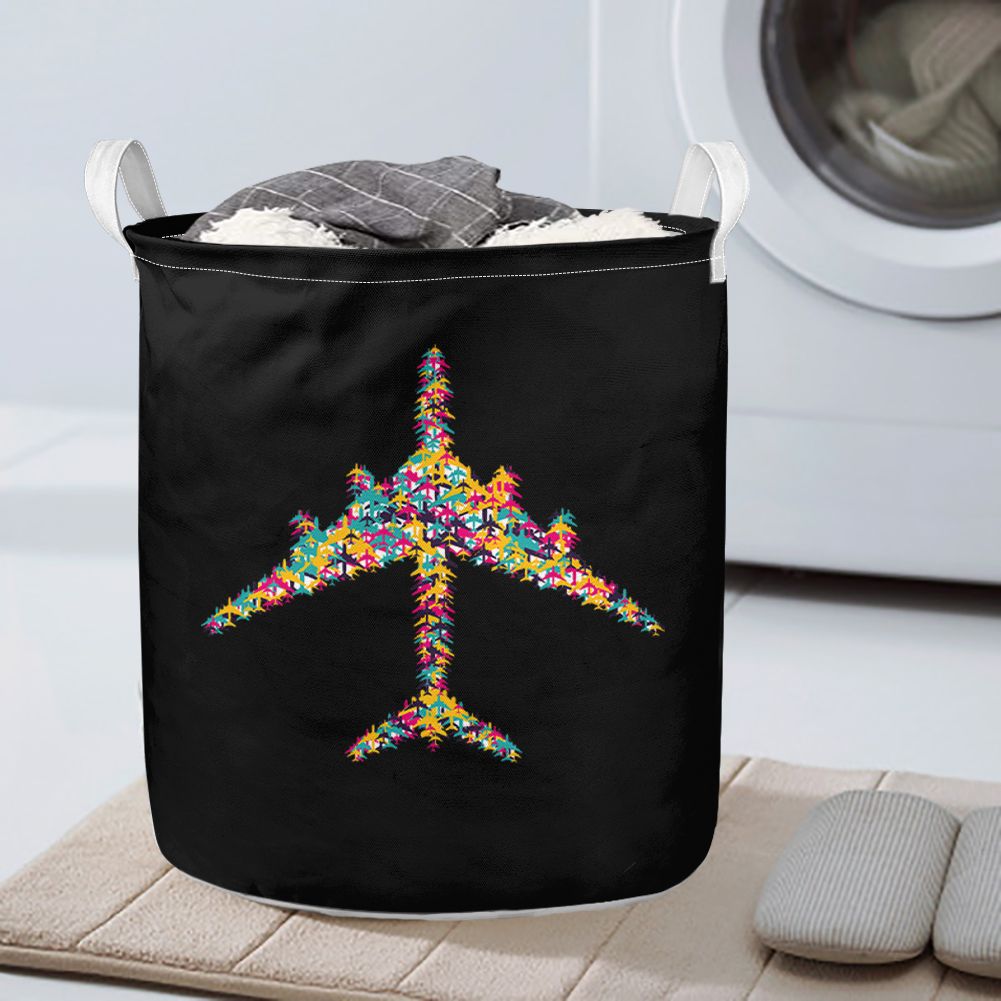 Colourful Airplane Designed Laundry Baskets