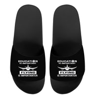 Thumbnail for Flying is Importanter aviation design on durable rubber sole with cushion sport slippers.