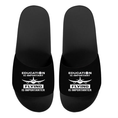 Flying is Importanter aviation design on durable rubber sole with cushion sport slippers.