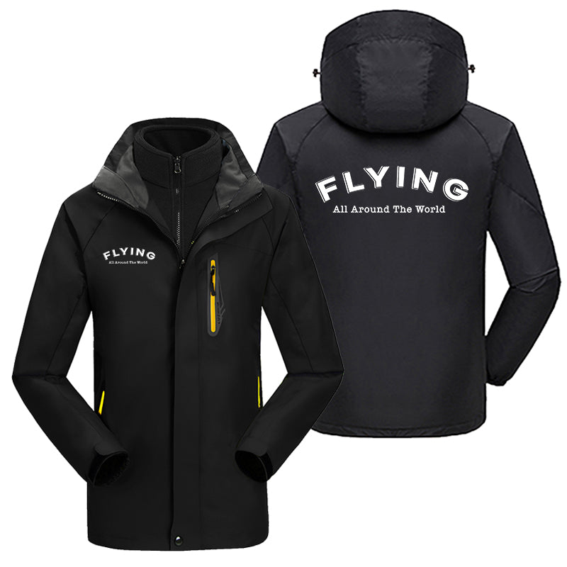 Flying All Around The World Designed Thick Skiing Jackets