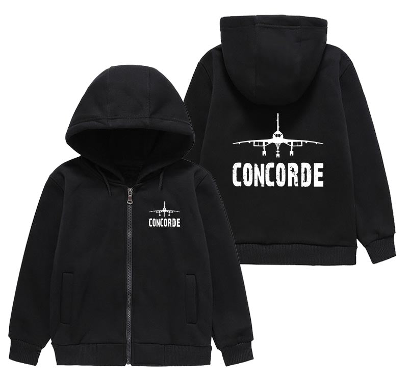 Concorde & Plane Designed "CHILDREN" Zipped Hoodies