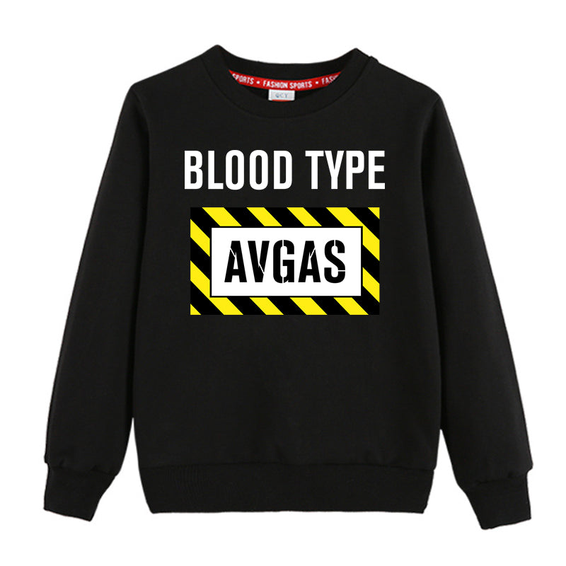 Blood Type AVGAS Designed "CHILDREN" Sweatshirts