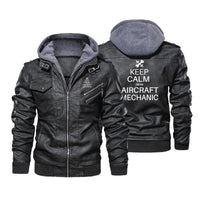 Thumbnail for Aircraft Mechanic Designed Hooded Leather Jackets