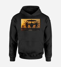 Thumbnail for Military Plane at Sunset Designed Hoodies