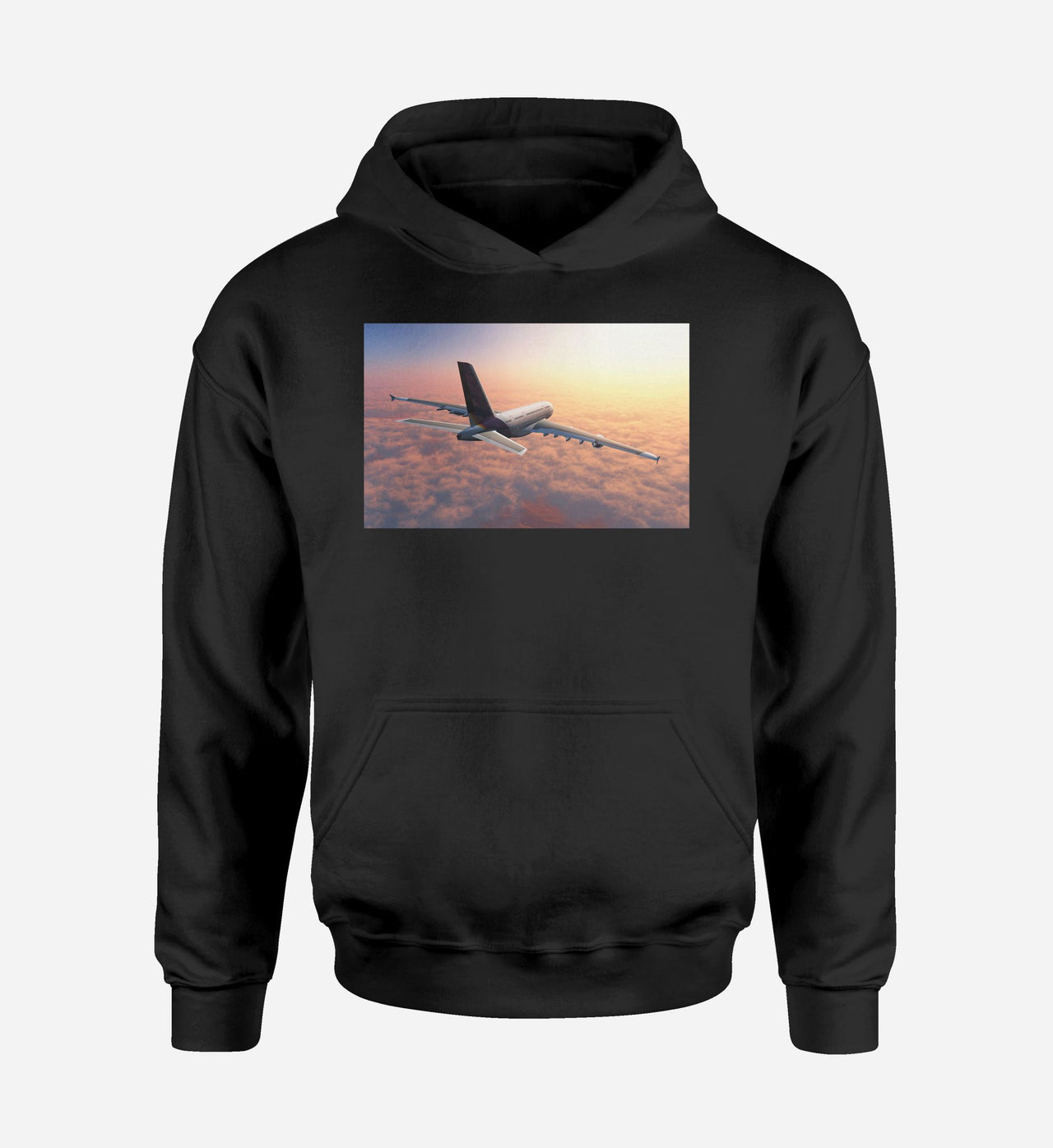 Super Cruising Airbus A380 over Clouds Designed Hoodies