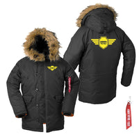 Thumbnail for Born To Fly & Badge Designed Parka Bomber Jackets
