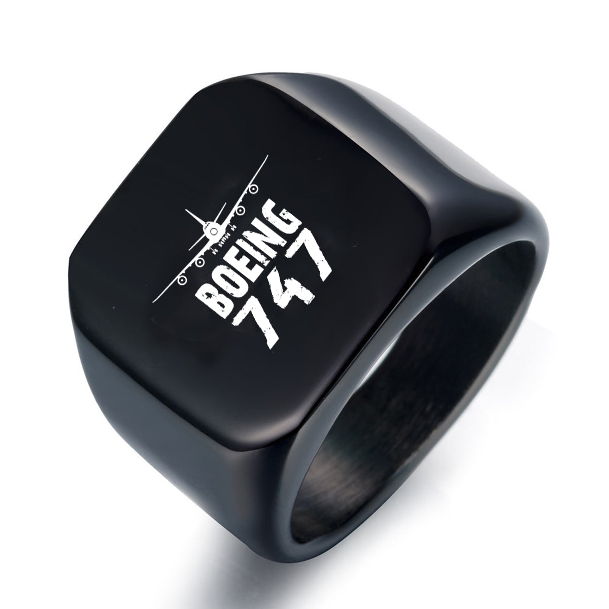 Boeing 747 & Plane Designed Men Rings
