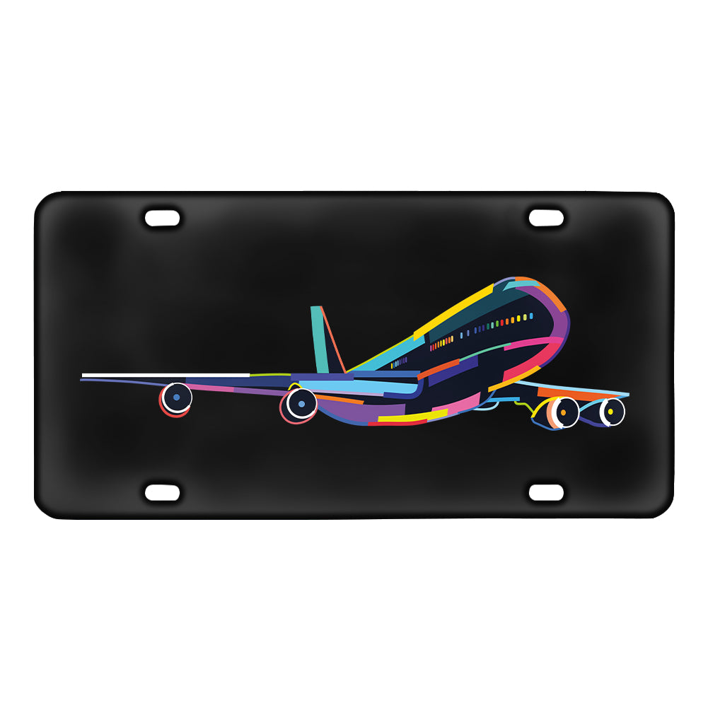 Multicolor Airplane Designed Metal (License) Plates