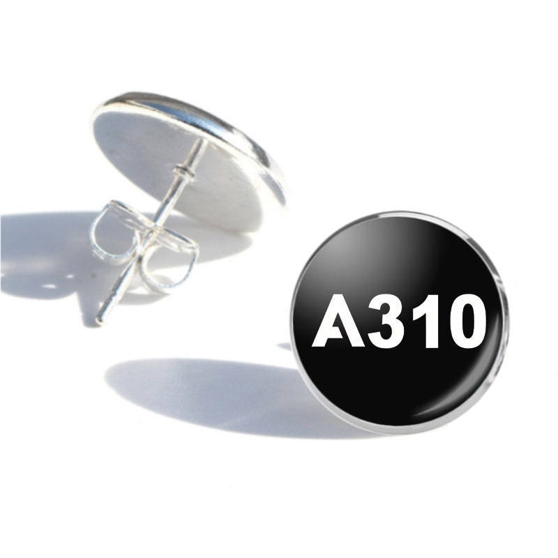 A310 Flat Text Designed Stud Earrings