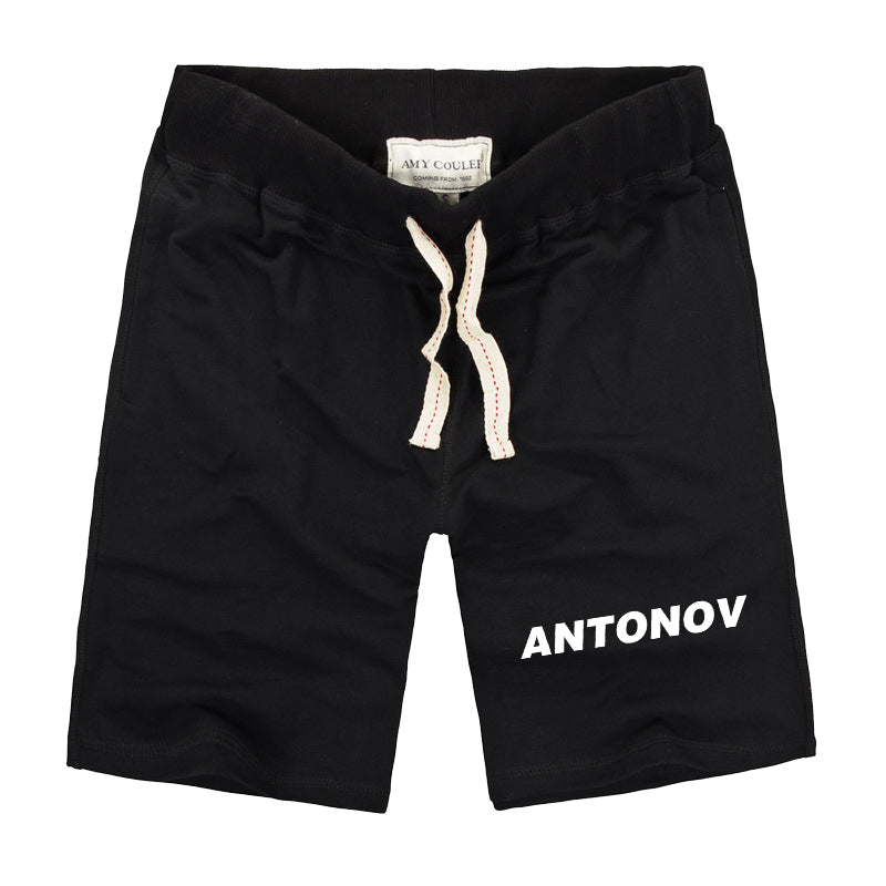 Antonov & Text Designed Cotton Shorts