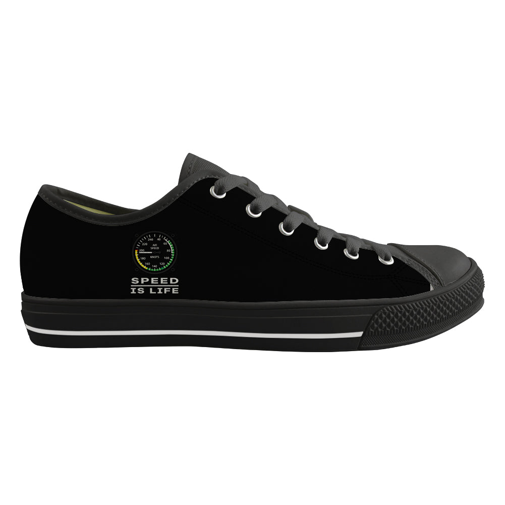 Speed Is Life Designed Canvas Shoes (Men)
