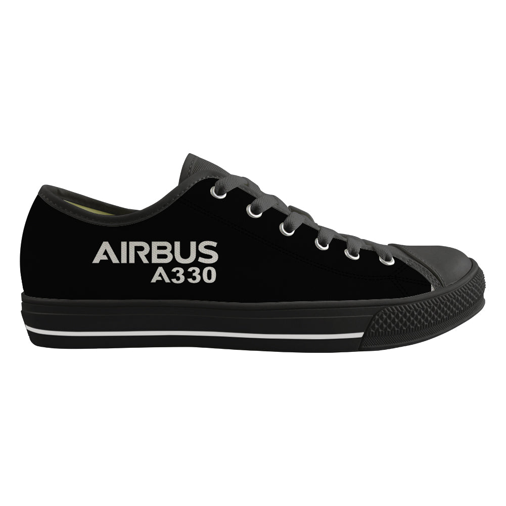 Airbus A330 & Text Designed Canvas Shoes (Women)