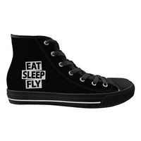 Thumbnail for Eat Sleep Fly Designed Long Canvas Shoes (Women)