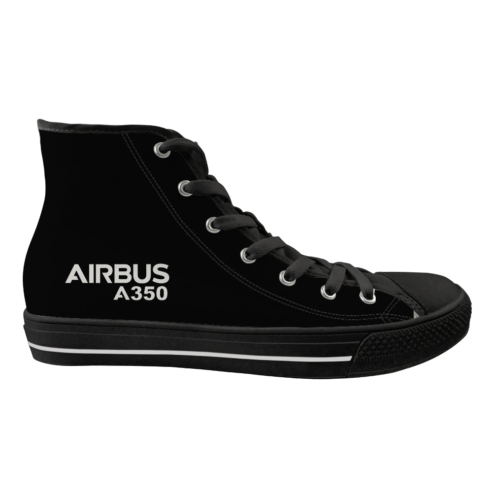 Airbus A350 & Text Designed Long Canvas Shoes (Women)