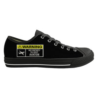 Thumbnail for Warning May Constantly Talk About Aviation Designed Canvas Shoes (Women)