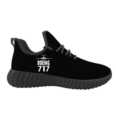 Boeing 717 & Plane Sport Sneakers & Shoes (MEN) aviation design on breathable mesh with cushioned sole men's sport sneakers.